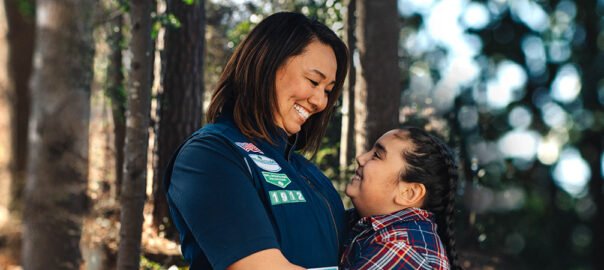 Girl Scout leader with her daughter